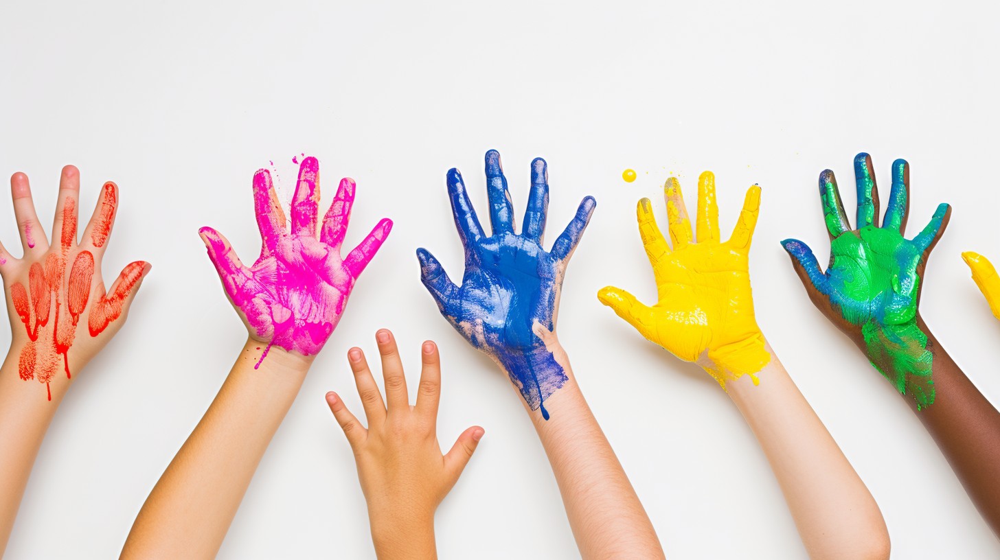 Free Colorful Hands Raised Photo - Hands, Colorful, Paint | Download at ...