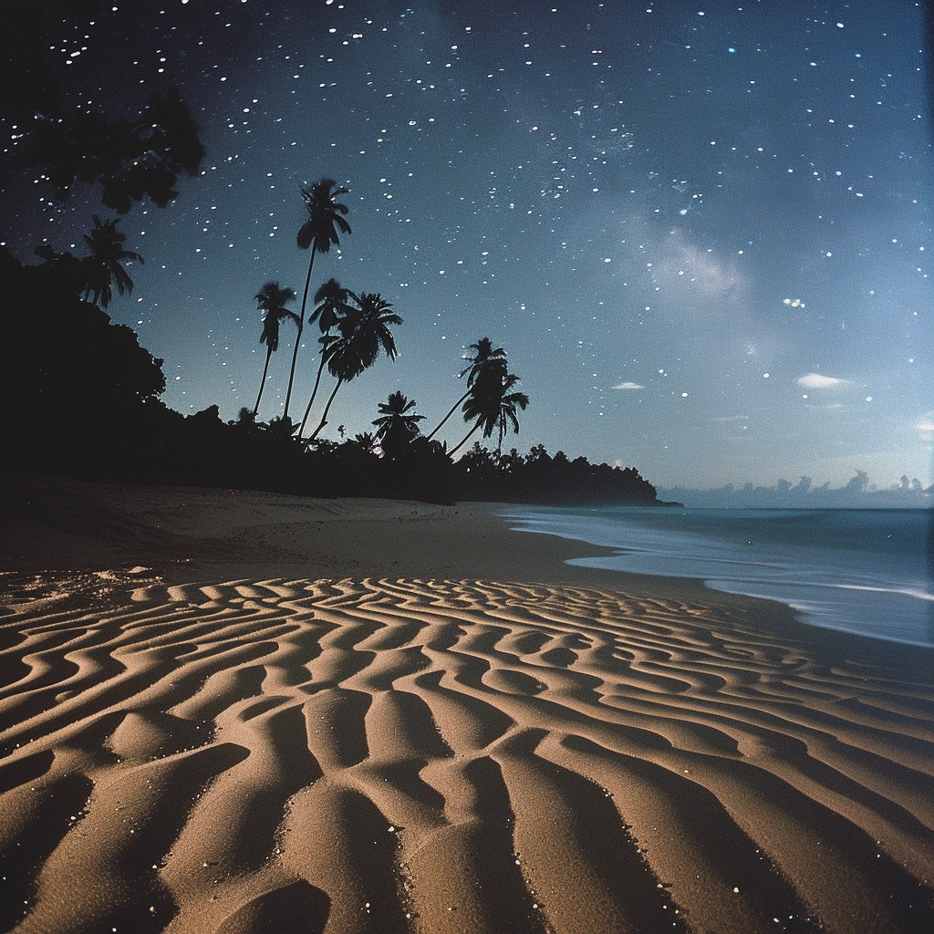 Free Starry Night Beach Image - Stars, Beach, Palm | Download at StockCake