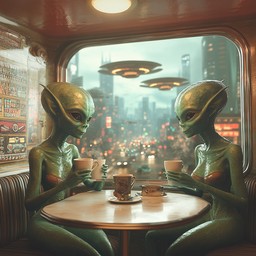 Free Aliens Sharing Coffee Image - Aliens, Coffee, Diner | Download at ...