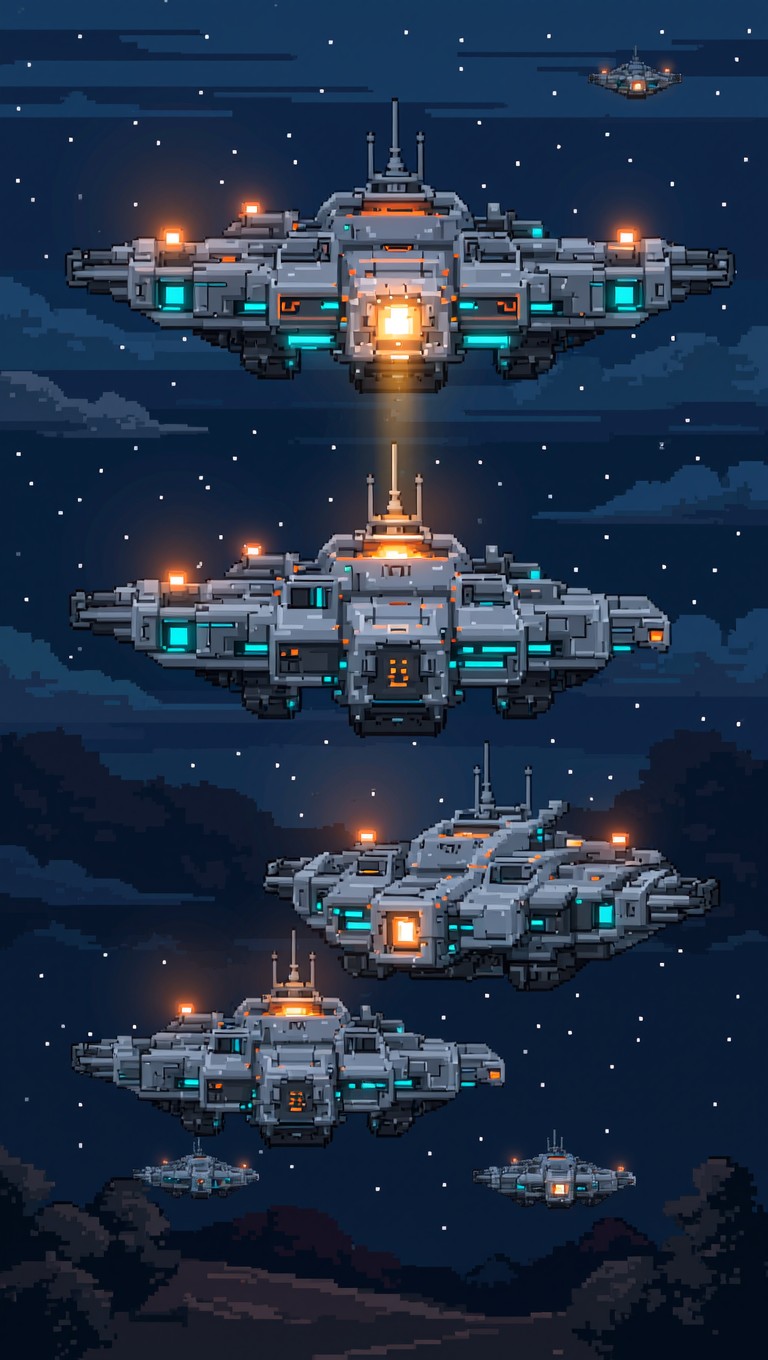 Free Pixel Space Fleet Image - Pixel, Futuristic, Tanks | Download at ...