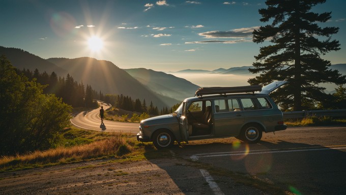 Free Sunset Mountain Drive Image - Sunset, Mountain, Vehicle | Download ...
