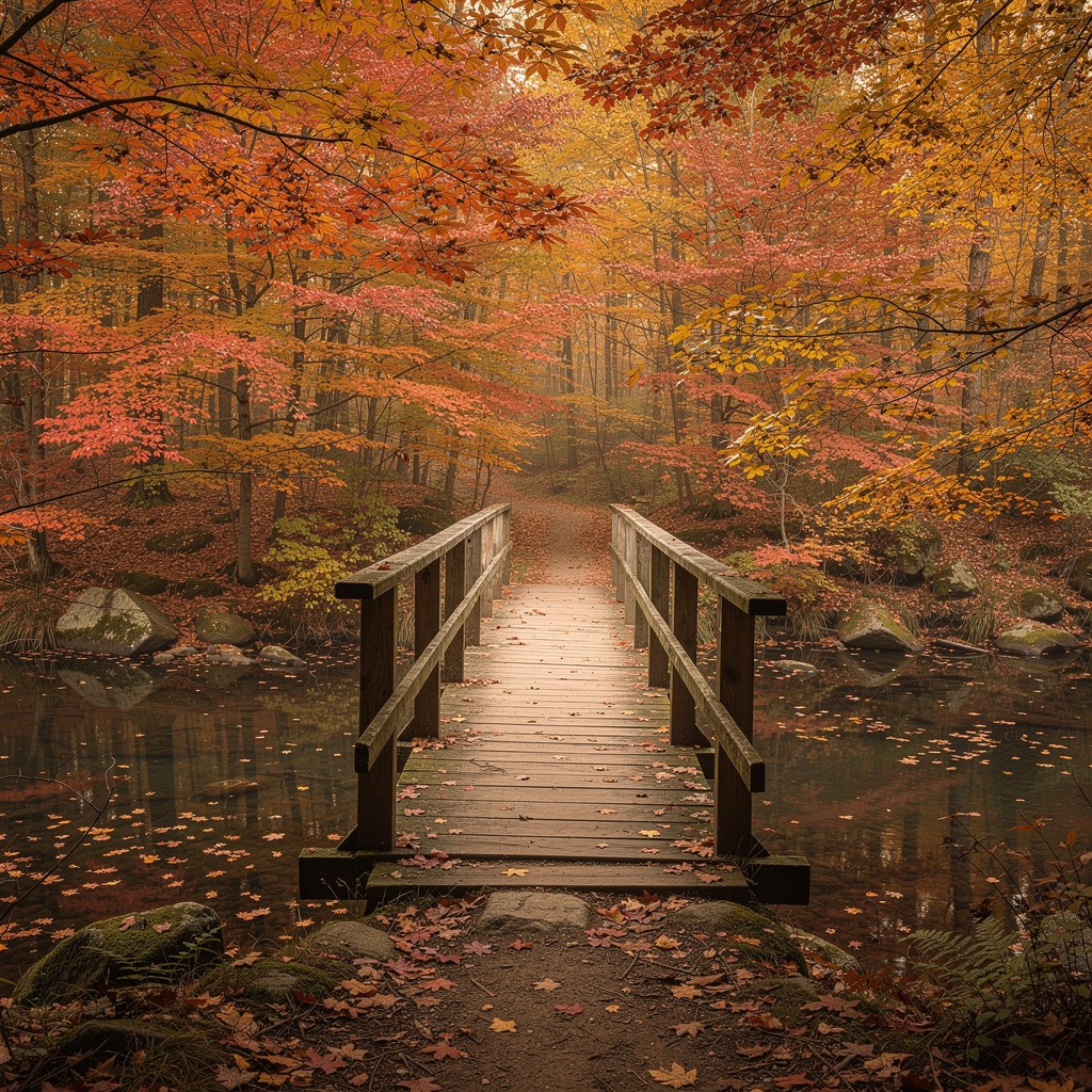 Free Autumn Bridge Serenity Image - Autumn, Fall, Forest | Download at ...