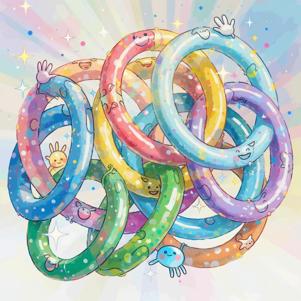 Free Dancing Rainbow Rings Image - Illustration, Children, Colorful ...
