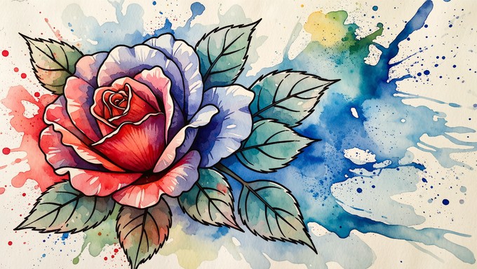Free Watercolor Rose Fusion Image - Rose, Watercolor, Tattoo | Download ...