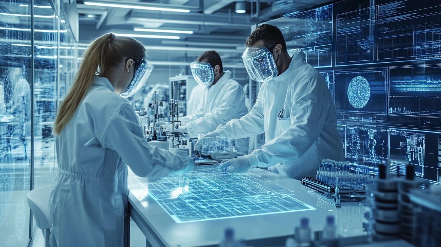 Scientists Using Technology Free Futuristic laboratory workers Image - Laboratory, Scientists ...