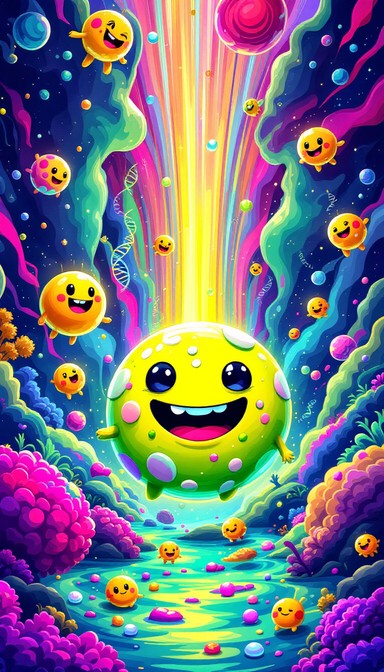 Free Microscopic Happy World Image - Cell, Biology, Cartoon | Download ...