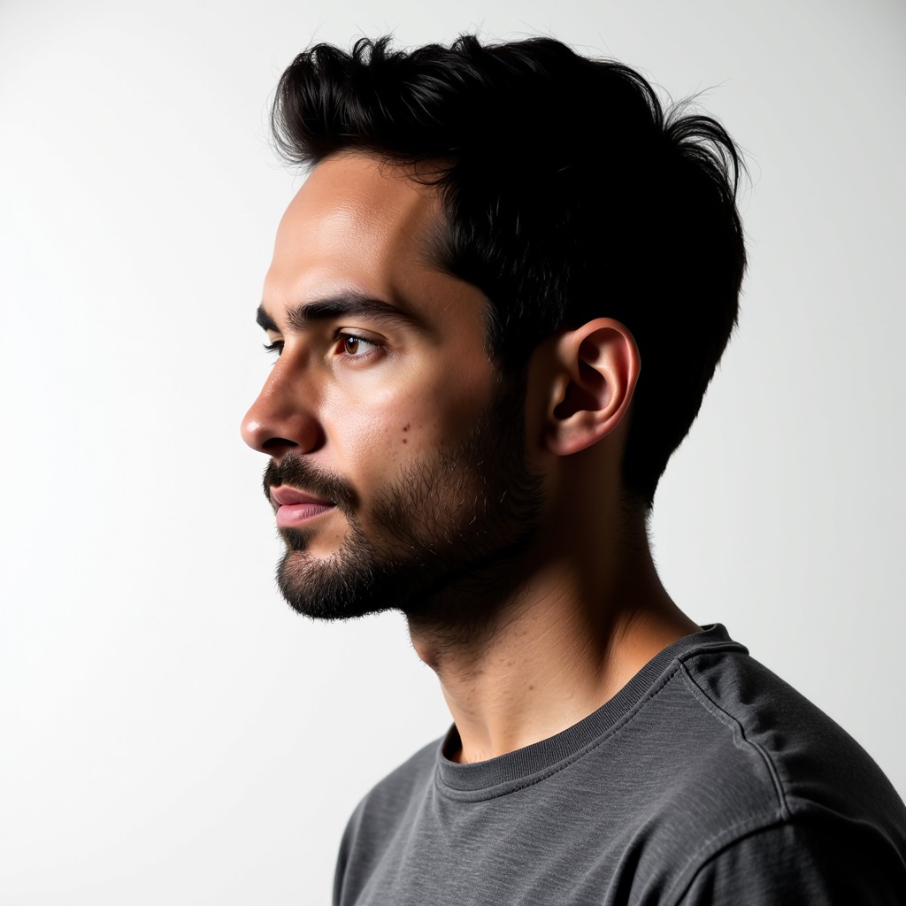 Basic Man Image Free Minimalist Man Thinking Image - Portrait, Profile, Minimal ...