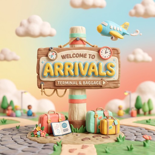 Free Arrivals Welcome Sign Image - Arrivals, Clay, 3d | Download at ...