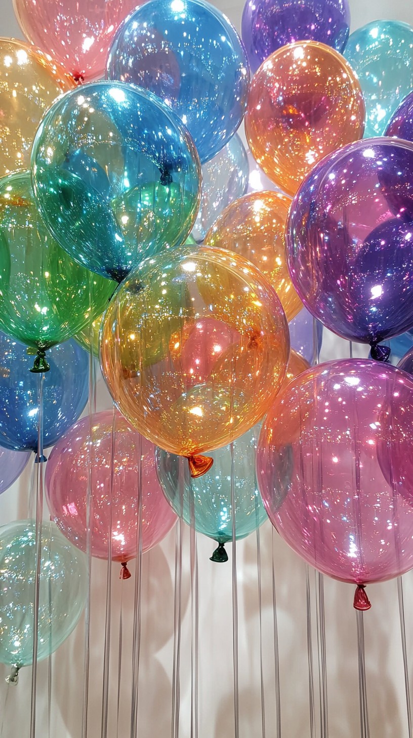 Free Colorful glowing balloons Image - Balloons, Colorful, Glitter ...