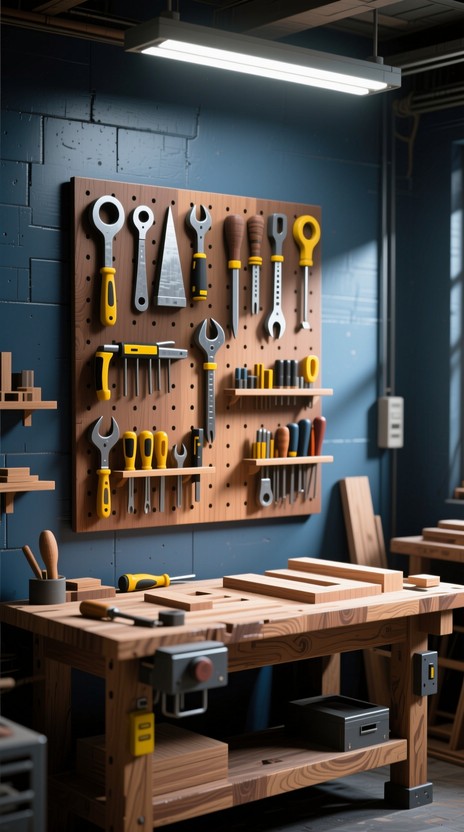Free Modern Workbench Setup Image - Workbench, Pegboard, Workshop ...