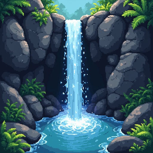 Free Pixel Waterfall Loop Image - Waterfall, Pixelart, Cascade ...