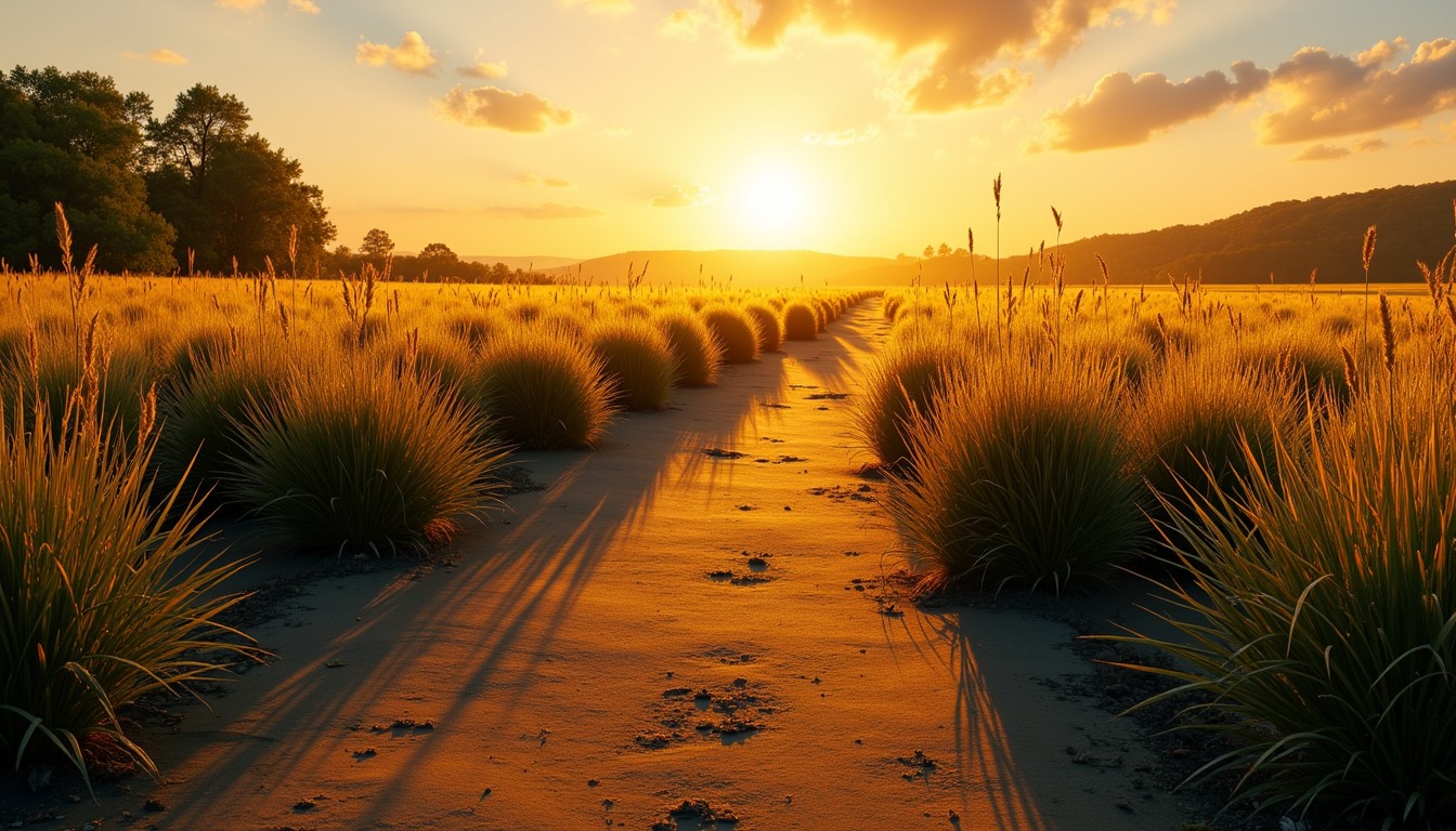 Long Path Sunset Free Golden Path Sunset Image - Sunset, Path, Grass | Download at StockCake
