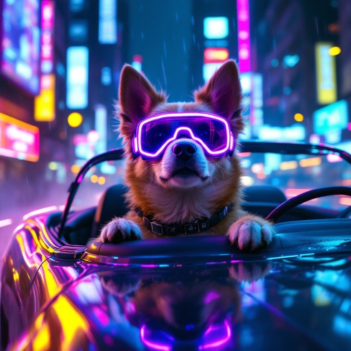 Neon Ride Dog Free Cyberpunk Dog Drives Image - Cyberpunk, Neon, Dog | Download at ...