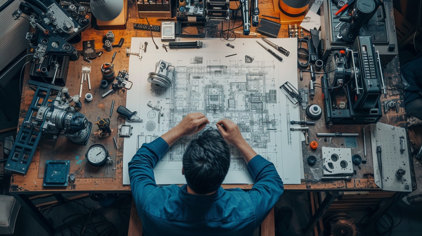 Free Engineer at Work Image - Engineering, Blueprint, Concentration ...