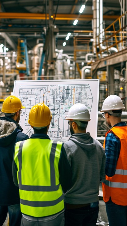 Free Engineers Evaluating Blueprint Image - Industrial, Engineers ...