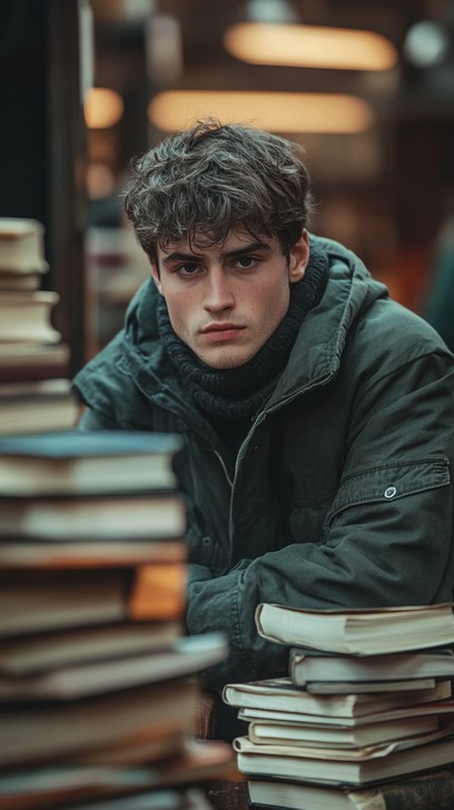 Free Young man studying Image - Young, Man, Books | Download at StockCake
