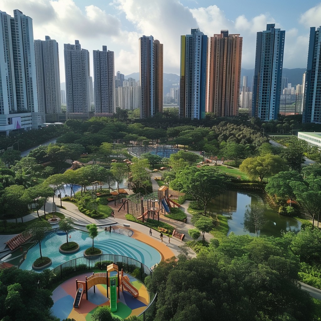 Free Urban Park View Image - Cityscape, Park, Skyscrapers | Download at ...