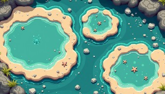 Free Pixelated Tide Pools Image - Pixel, Teal, Pools | Download at ...