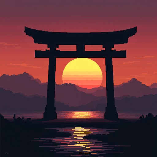 Free Sunset Torii Silhouette Image - Pixel, Torii, Sunset | Download at ...