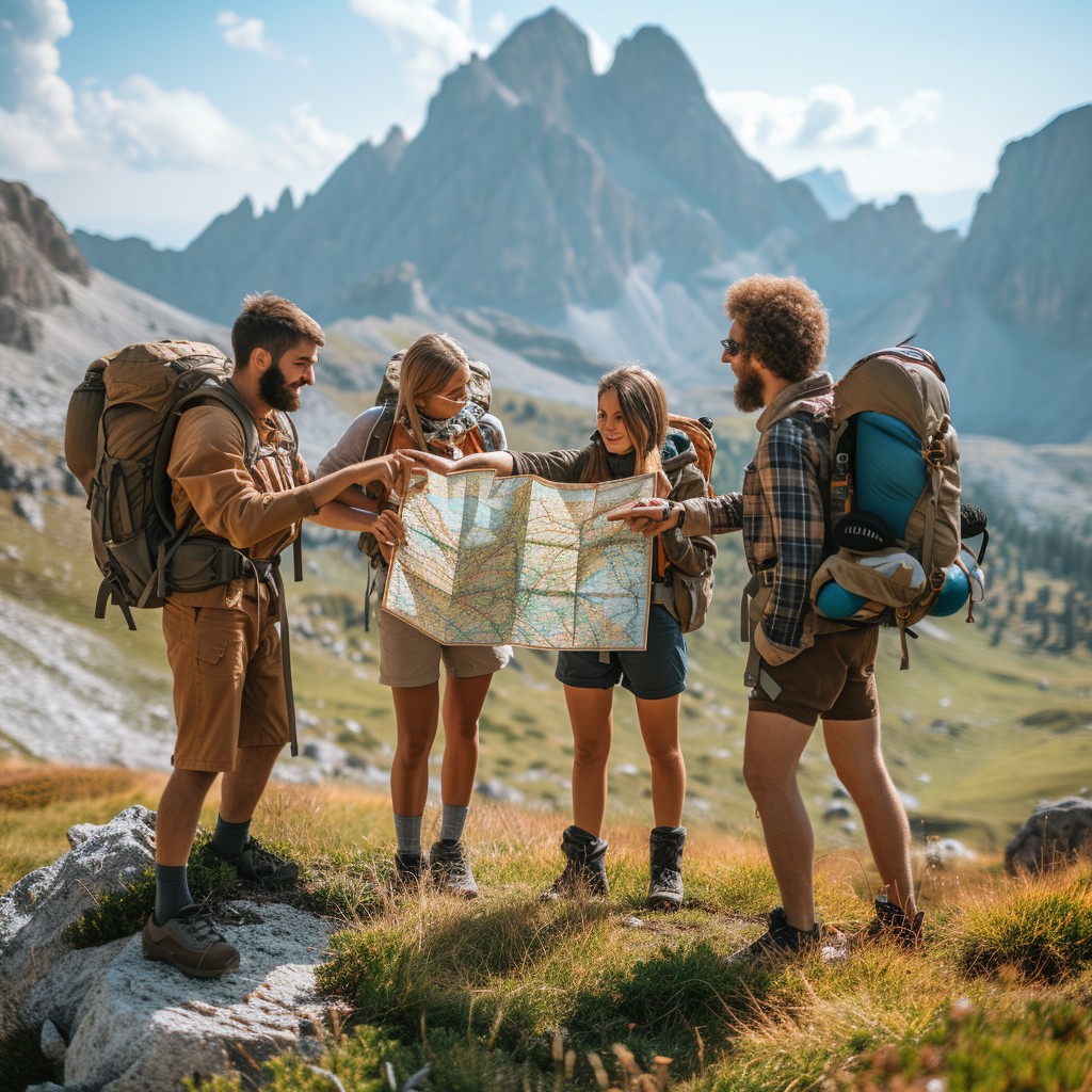 Free Mountain Trekking Team Photo - Hiking, Mountains, Map | Download ...