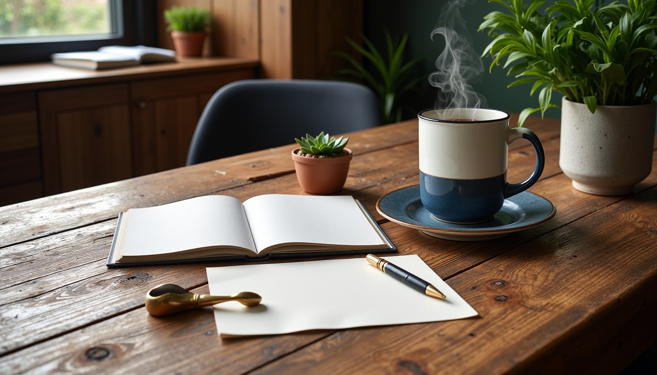 Free Peaceful morning workspace Image - Workspace, Desk, Journal ...