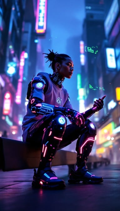 Free Neon Cyber Rapper Image | Download at StockCake