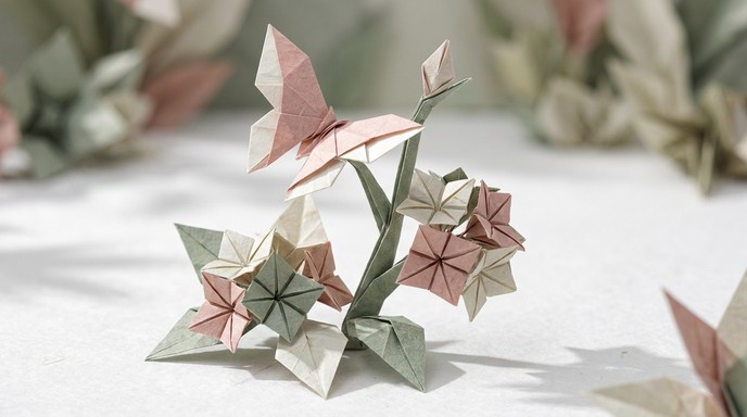 Origami In Nature Free Origami Floral Scene Image - Origami, Paper, Folding | Download at ...
