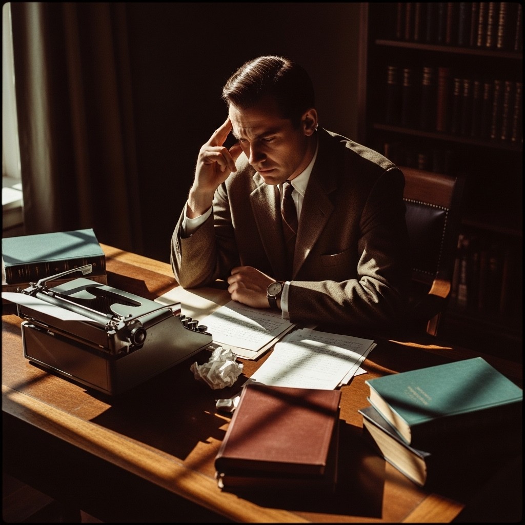Free Contemplative writer thinking Photo - Vintage, Typewriter ...