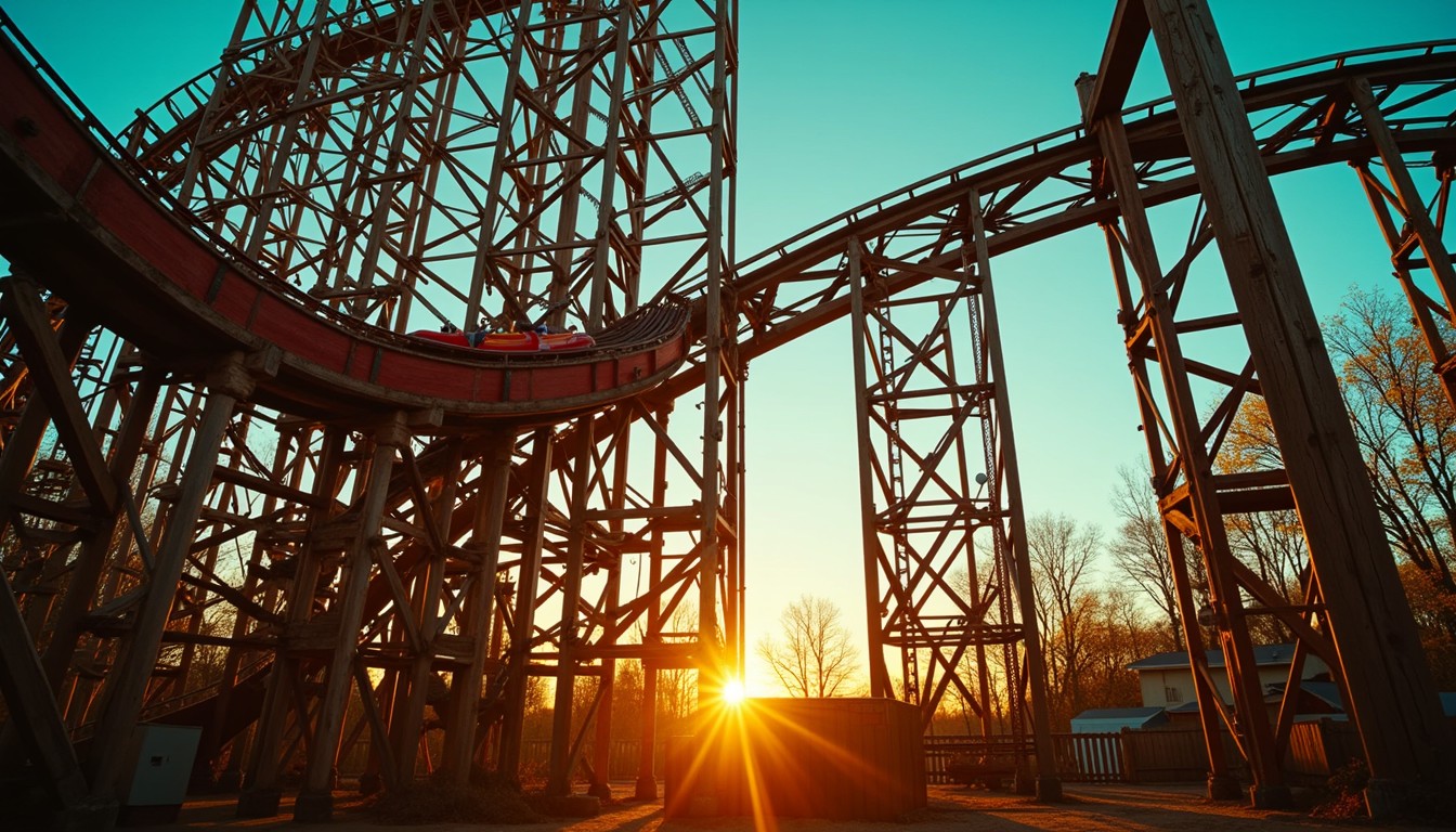 Free Sunset Coaster Silhouette Image - Rollercoaster, Sunset, Amusement ...