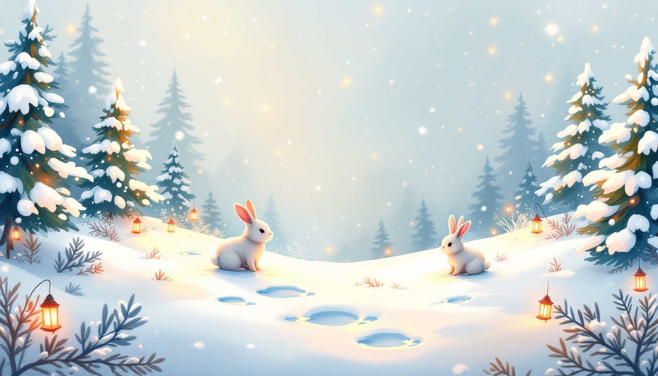 Free Magical Winter Rabbits Image - Rabbits, Winter, Snow | Download at ...