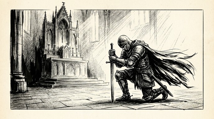 Free Warrior Prays Alone Image - Warrior, Knight, Sword | Download at ...