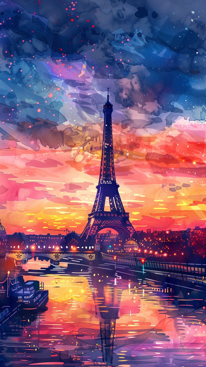 Free Vibrant Paris Sunset Image - Paris, Sunset, Eiffel Tower ...