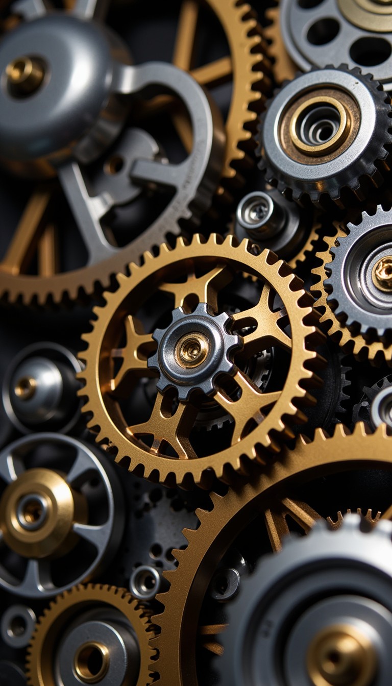 Free Interlocking Brass Cogs Image - Gears, Clockwork, Mechanical ...