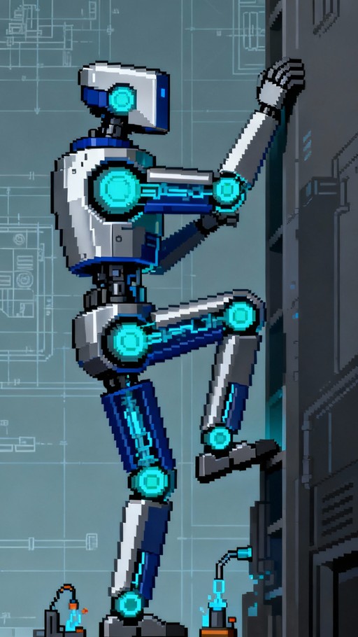 Free Climbing Robot Mechanics Image - Robot, Pixel, Art | Download at ...