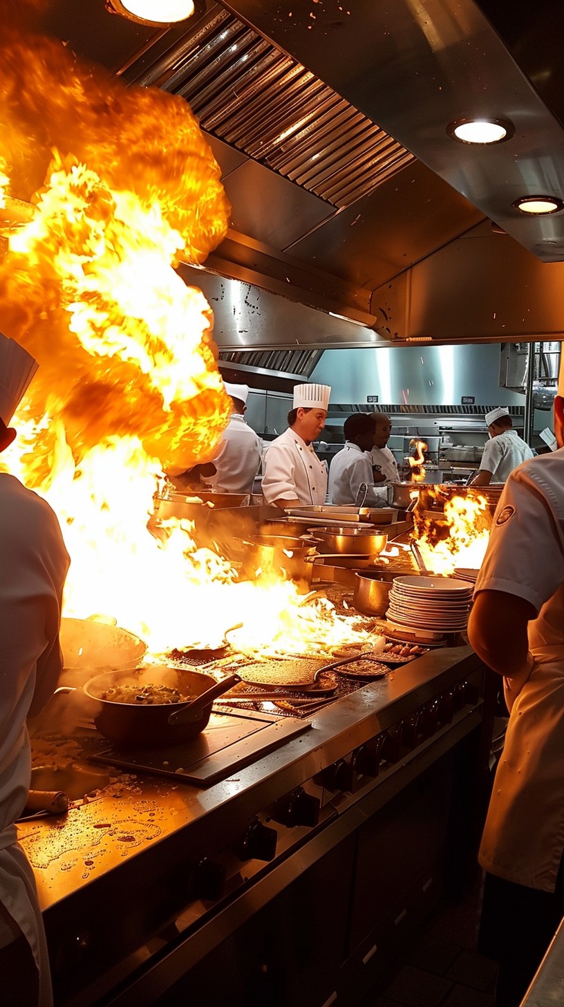 Fire Kitchn Free Fiery Kitchen Action Image - Kitchen, Fire, Chefs | Download at ...