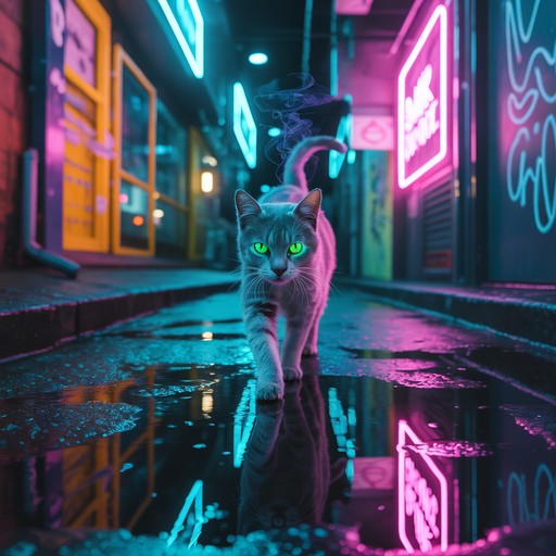 Free Neon Alley Cat Image - Cat, Neon, Urban | Download at StockCake