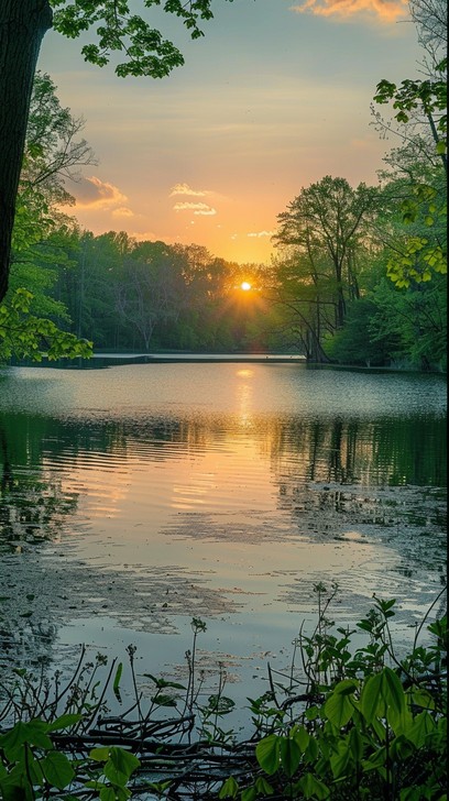 Free Serene Lake Sunset Image - Sunset, Lake, Fishing | Download at ...