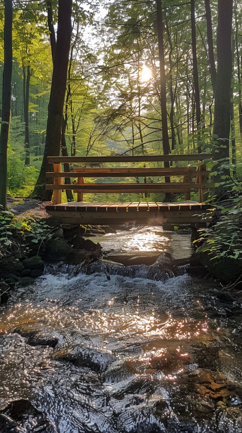 Free Serene Forest Bridge Image - Forest, Bridge, Stream | Download at ...