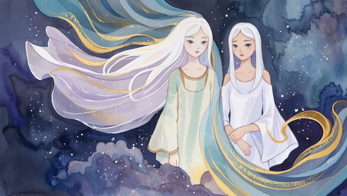 Free Cosmic Friendship Connection Image - Watercolor, Cosmic, Ethereal ...