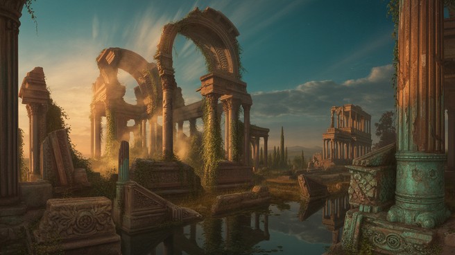 Free Ancient Sunset Ruins Image - Ruins, Sunset, Column | Download at ...