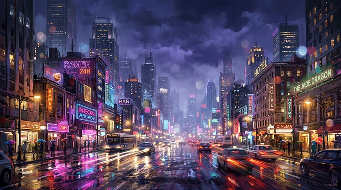 Free Neon City Nights Image - Cityscape, Night, Rain | Download at ...