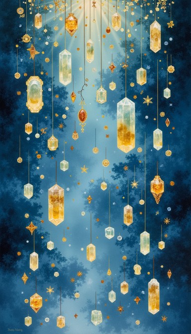 Free Golden Crystal Rain Image | Download at StockCake