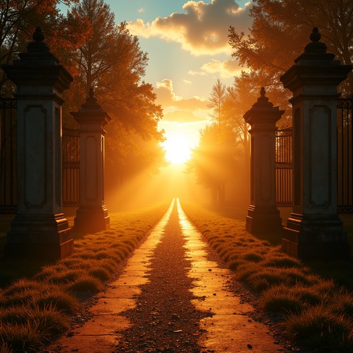 Long Path Sunset Free Historic Pathway Sunset Image - Sunset, Columns, Pathway ...