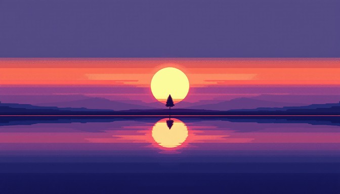 Free Pixel Sunrise Reflection Image - Pixel, Sunrise, Sunset | Download ...
