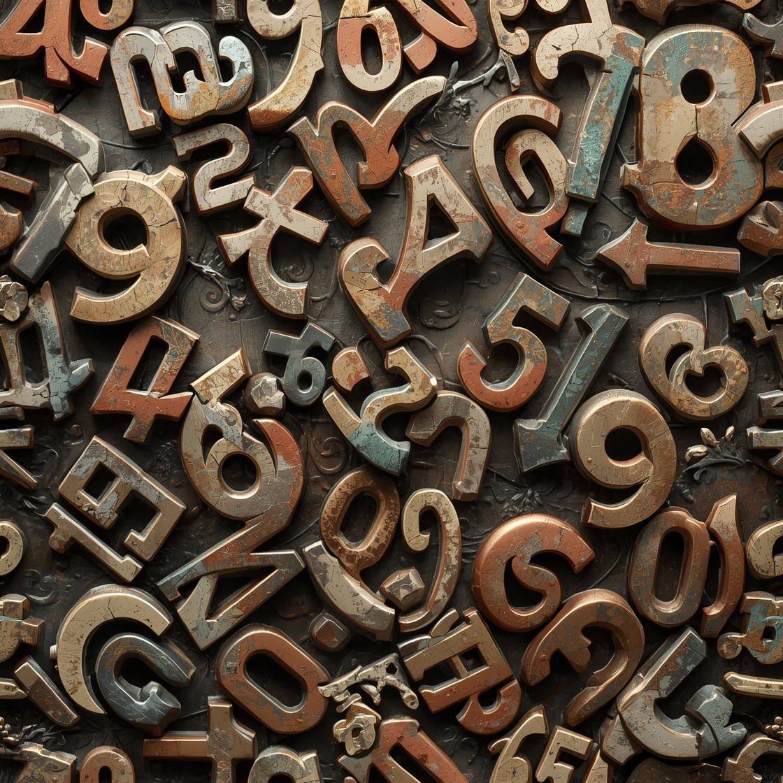 Red Metal Numbers Free Aged Metal Numbers Image - Numbers, Numerals, Bronze | Download at ...