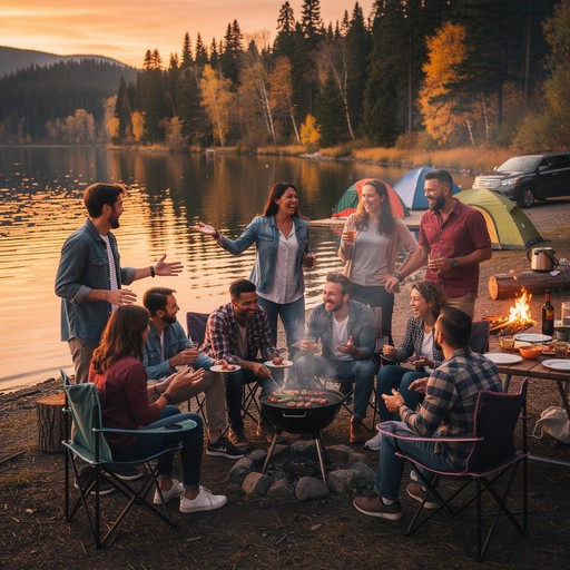 Free Lakeside Camping BBQ Image - Camping, Barbecue, Friends | Download ...