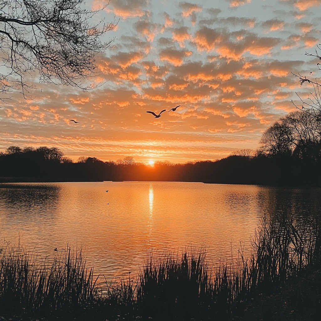 Free Sunset over lake Image - Sunset, Lake, Sky | Download at StockCake