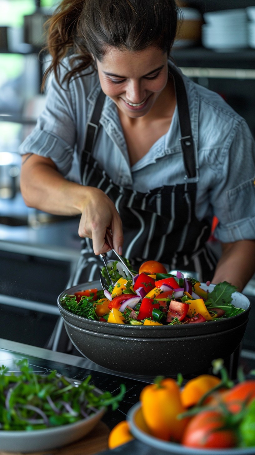 Free Joyful Cooking Session Image - Woman, Salad, Cooking | Download at ...
