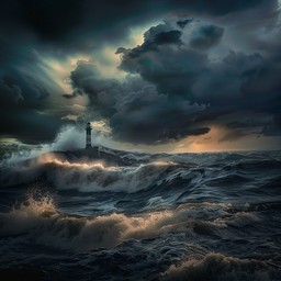 Free Stormy Lighthouse Scene Image - Storm, Lighthouse, Waves ...