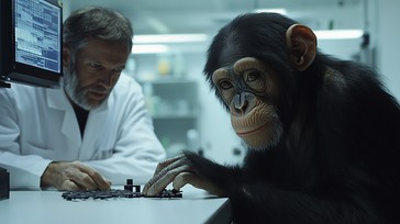 Free Chimpanzee with scientist Image - Chimpanzee, Scientist ...